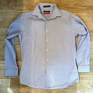 Saks Fifth Avenue Dress Shirt Mens 16 1/2 - 34/35 Plaid Long Sleeve